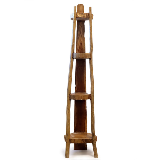 Natural Teak Corner Unit 4 Shelves - 135cm high, recycled, eco-friendly, hand-crafted Etsy
