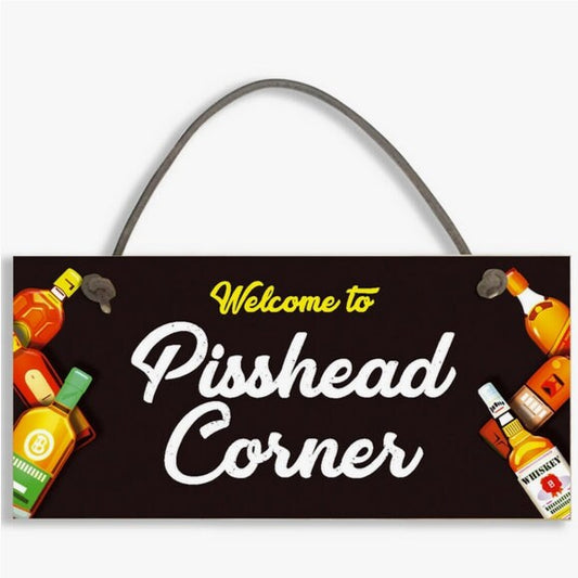 hand-made "Welcome to Pisshead Corner" 5mm thick with real leather strap Etsy