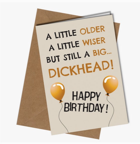 hand-made greetings card "funny greetings card  - "A Little Older". , explicit, adult humour Etsy