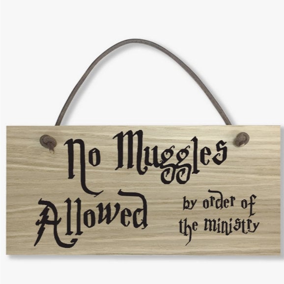 No muggles allowed by order of the ministry" Harry Potter inspired Laser Engraved Oak Veneer Plaque Etsy