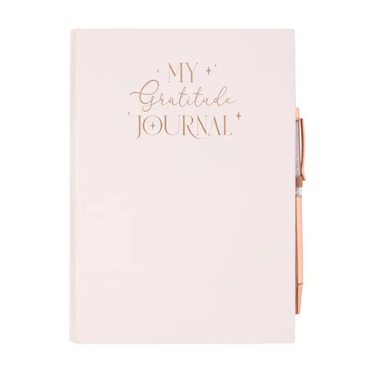 Gratitude Journal Notebook with Rose Quartz Crytal Chip Pen-gift set Etsy