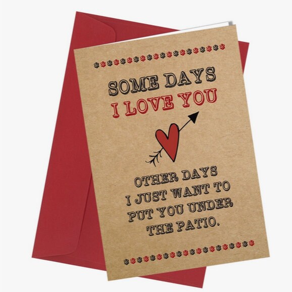hand-made , funny "some days i love you"-everyday greeting card Etsy