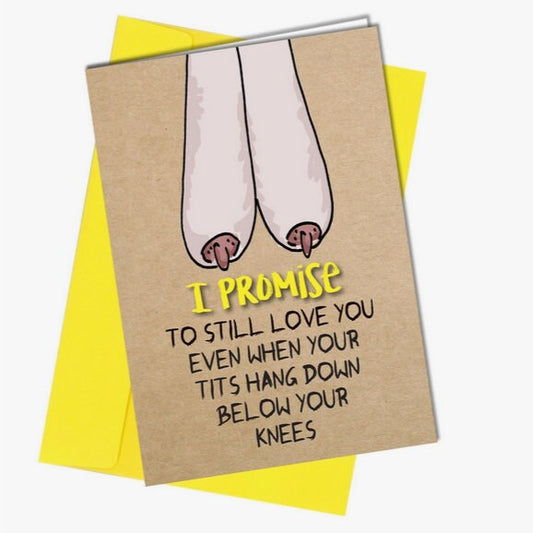 hand-made greetings card " I promise to love you ", explicit, adult humour Etsy