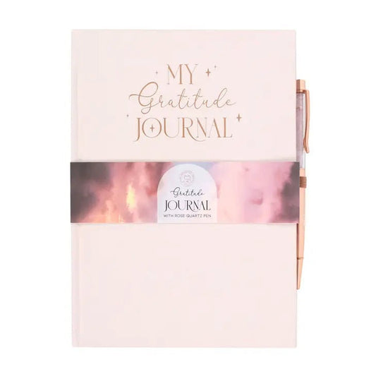 Gratitude Journal Notebook with Rose Quartz Crytal Chip Pen-gift set Etsy