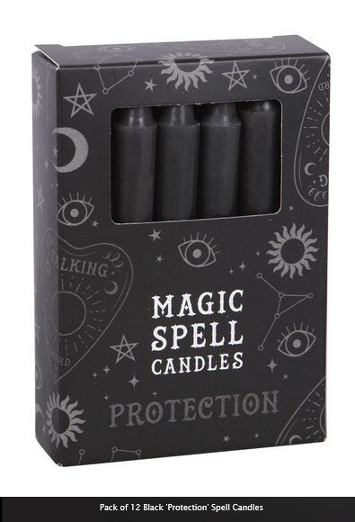 Pack of 12 small black spell candles (Size H10.5cm x W7cm x D2.5cm) Etsy