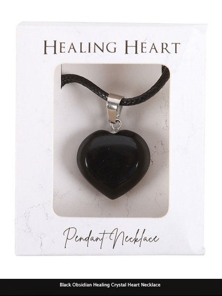 Black Obsidion heart  Healing Crystal Heart Necklace Etsy