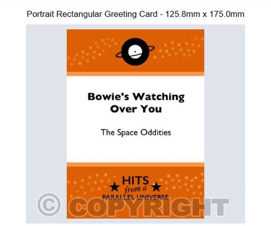 Bowie's Watching Over You"- unique, hand-made card, original design. Rectangular Greeting Card - 125.8mm x 175.0mm Etsy