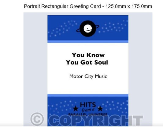 You Know You Got Soul- exclusive, hand-made, original greeting card.Rectangular Greeting Card - 125.8mm x 175.0mm Etsy