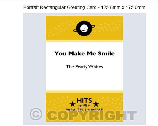 You Make Me Smile exclusive, hand-made, original greeting card.Rectangular Greeting Card - 125.8mm x 175.0mm Etsy