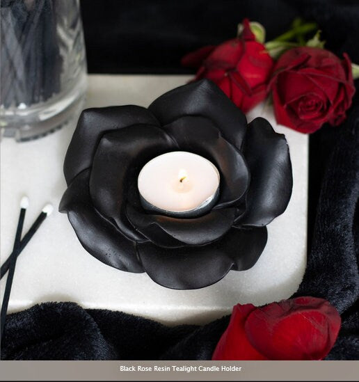 Black Rose Resin Tealight Candle Holder H4.5cm x W11cm x D11cm Etsy