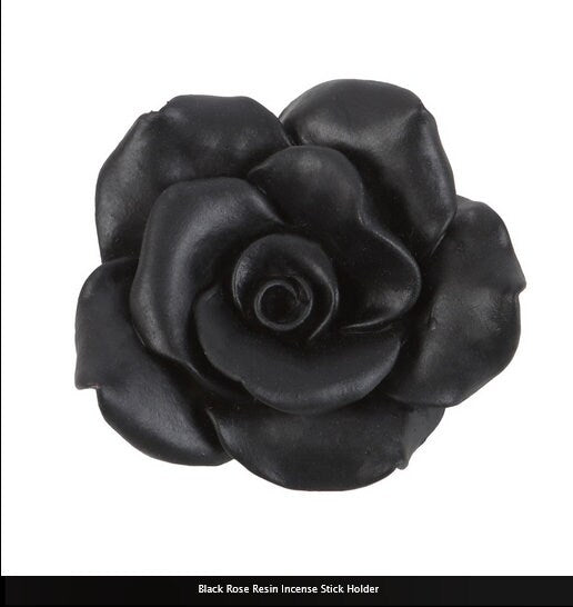 Black Rose Resin Incense Stick Holder H3cm x W5cm x D5cm witchy gothic Etsy