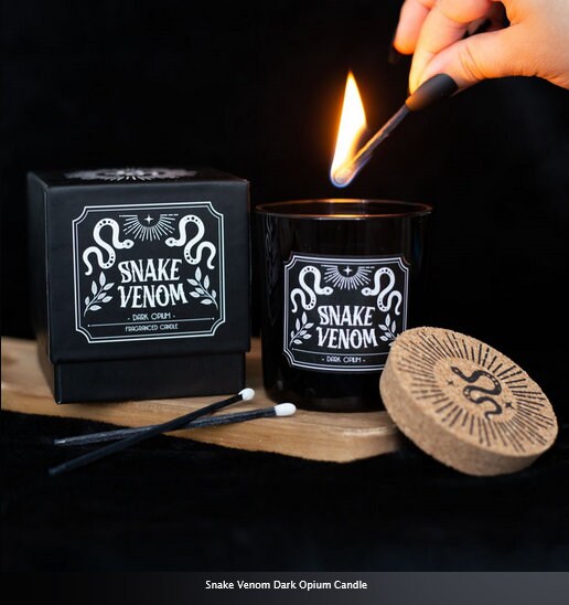 Snake Venom Dark Opium Candle black H8.5cm x W7.5cm x D7.5cm Etsy