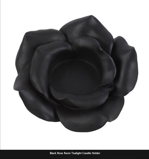 Black Rose Resin Tealight Candle Holder H4.5cm x W11cm x D11cm Etsy
