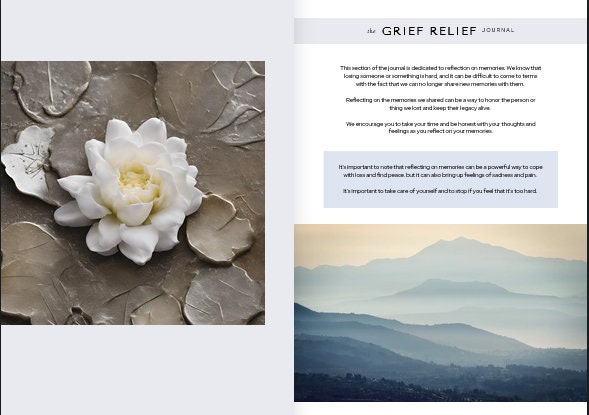 Grief Relief Journal and Reframing Lonliness workbook-printable/ digital download-197 pages, original artwork by licenced artist-Aditi-Kali) Etsy