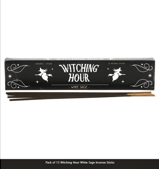 Pack of 15 Witching Hour White Sage Incense Sticks  H4.5cm x W22cm x D1.8cm vegan eco Etsy