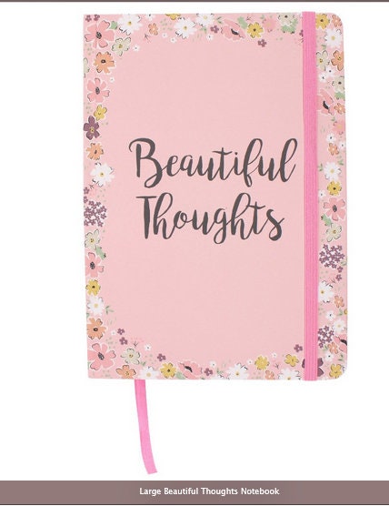 Large Beautiful Thoughts Notebook pink. Handmade Recycled eco-friendly Notebook journal Etsy