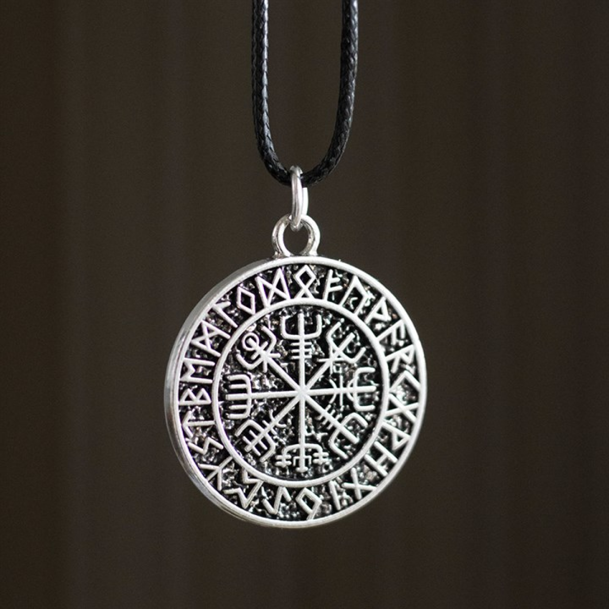 Vegvisir Viking Compass Viking Cord Necklace N/A
