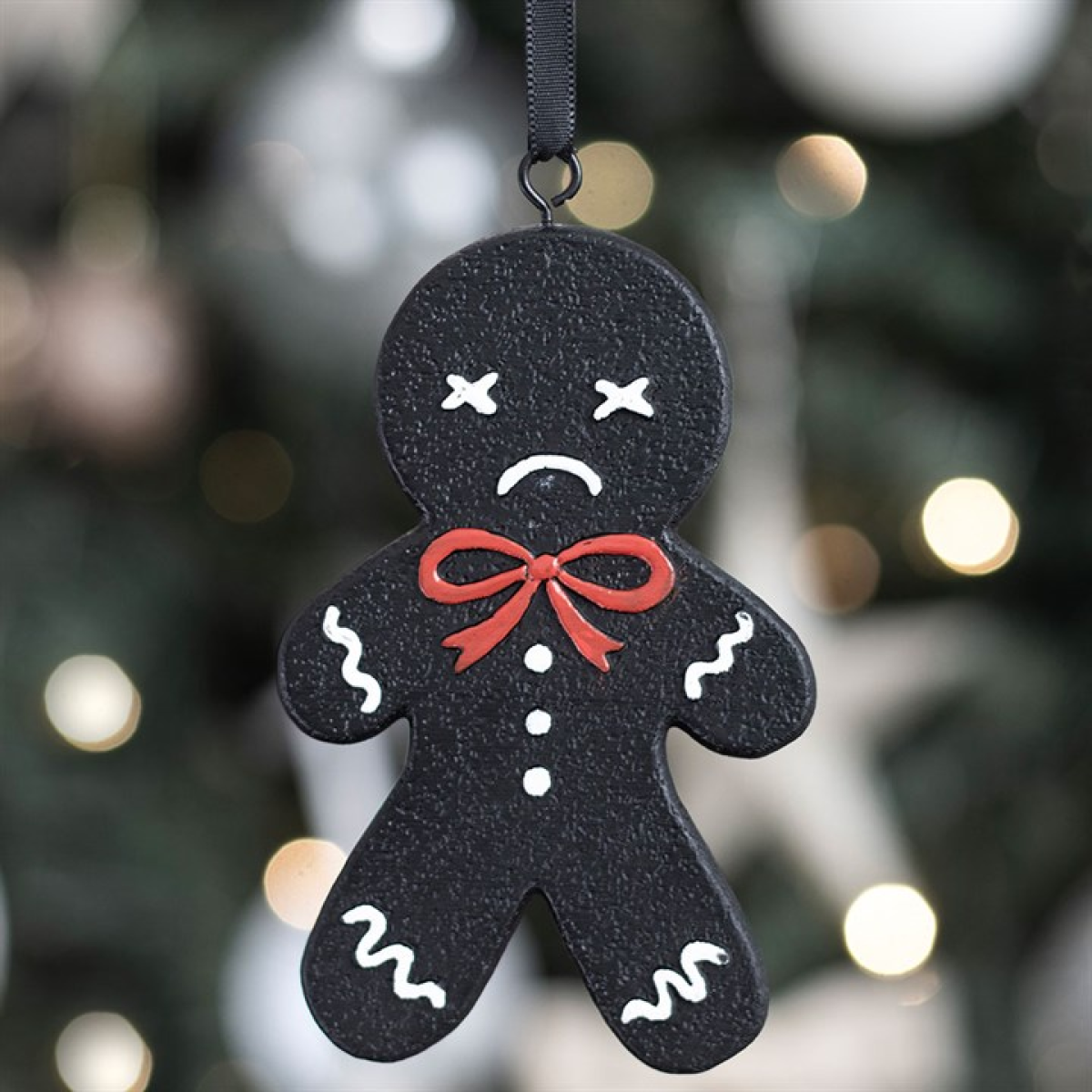 Spooky Gingerbread Man Hanging Ornament N/A