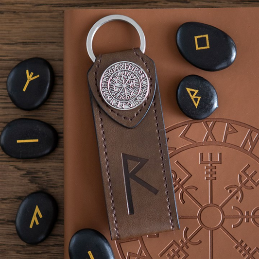 Journey Viking Rune Faux Leather Keyring N/A