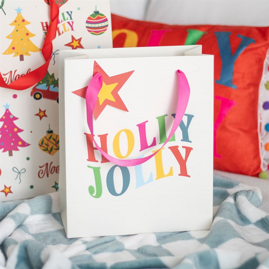 23cm Holly Jolly Gift Bag N/A