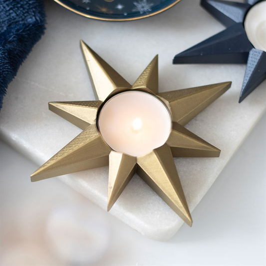 Gold Star Tealight Candle Holder N/A