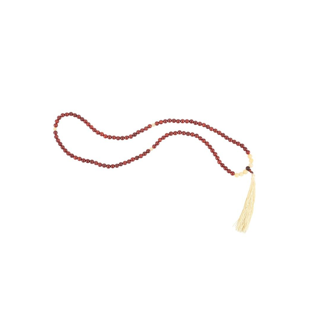 Self Confidence Rosewood & Yellow Jasper Mallah Necklace N/A