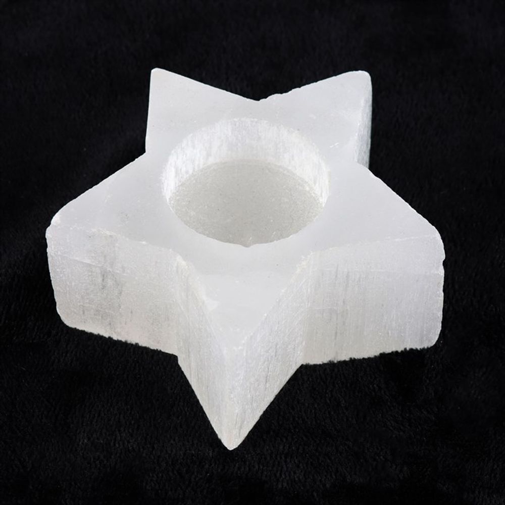 Selenite Star Tealight Holder N/A