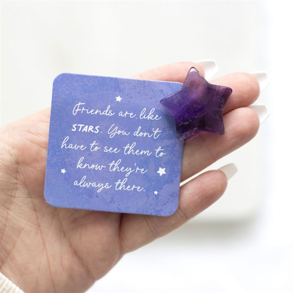 Friends Are Like Stars Lucky Amethyst Crystal Star in a Bag N/A