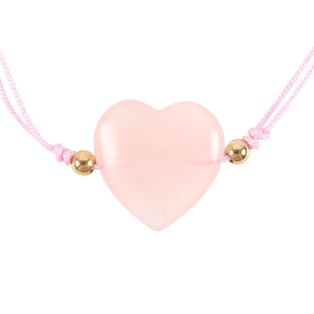 You Are Loved Rose Quartz Crystal Heart Bracelet N/A
