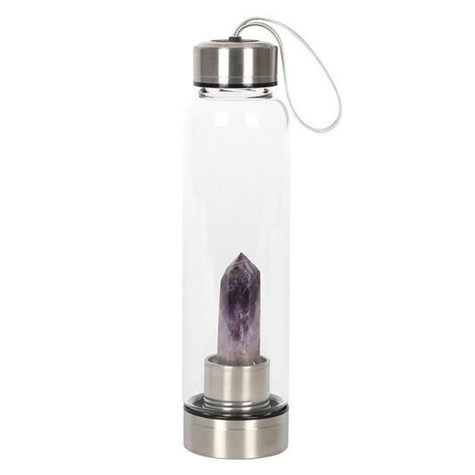 Amethyst Calming Glass Water Bottle N/A