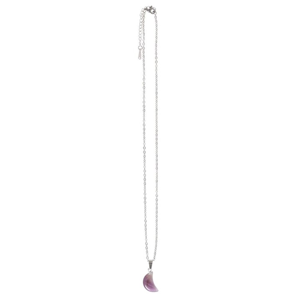Amethyst Crystal Moon Necklace on Greeting Card N/A