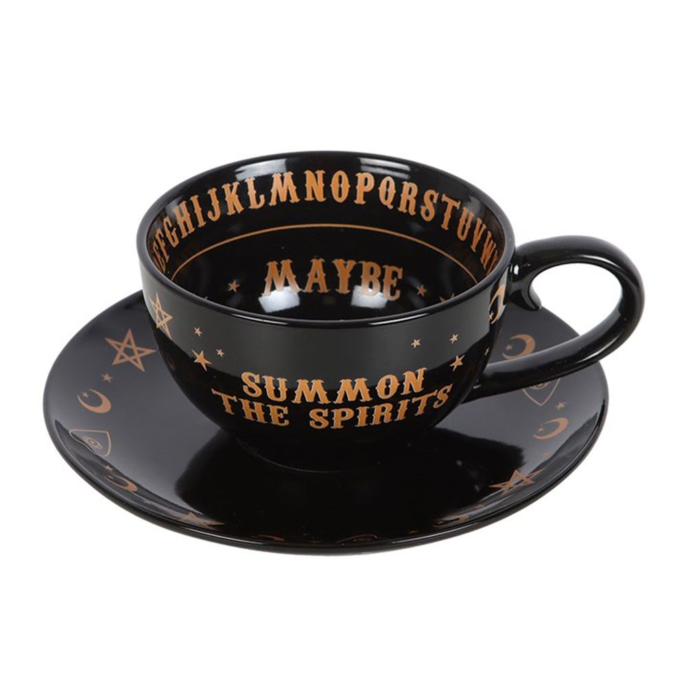 Black Talking Board Teacup and Saucer N/A