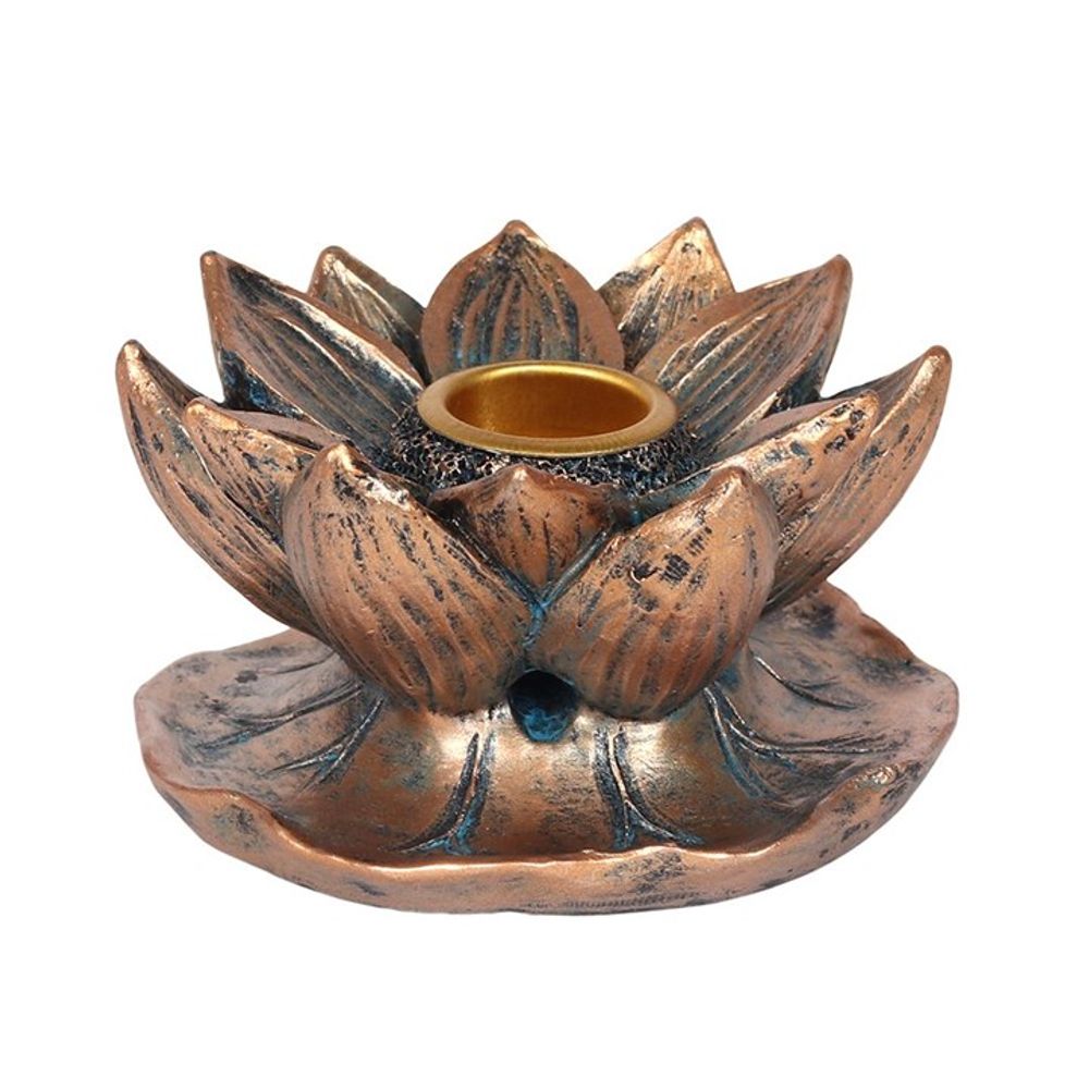 Bronze Lotus Backflow Incense Burner N/A