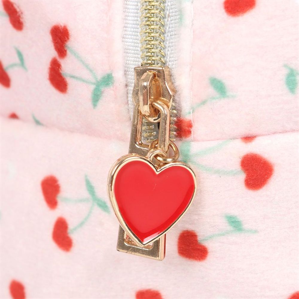 Heart Cherry Print Makeup Bag N/A