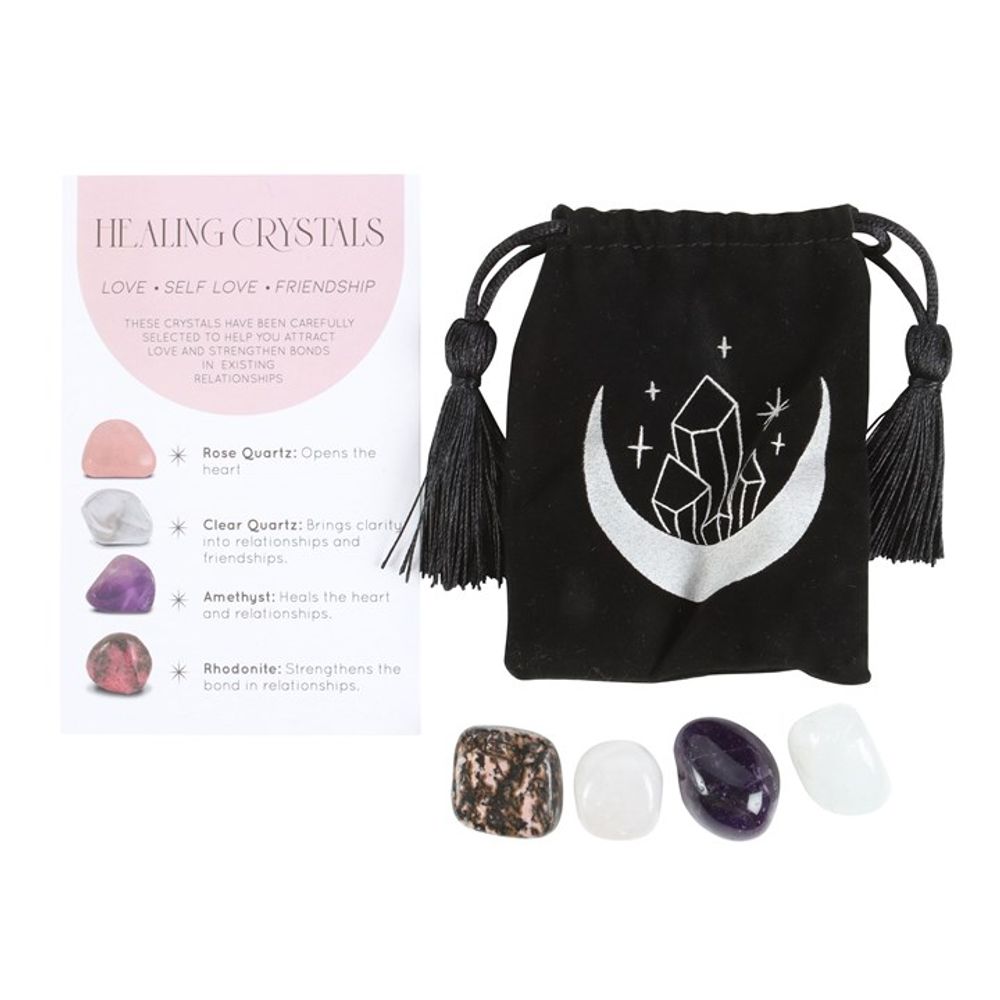 Love Healing Crystal Set with Moon Trinket Dish N/A
