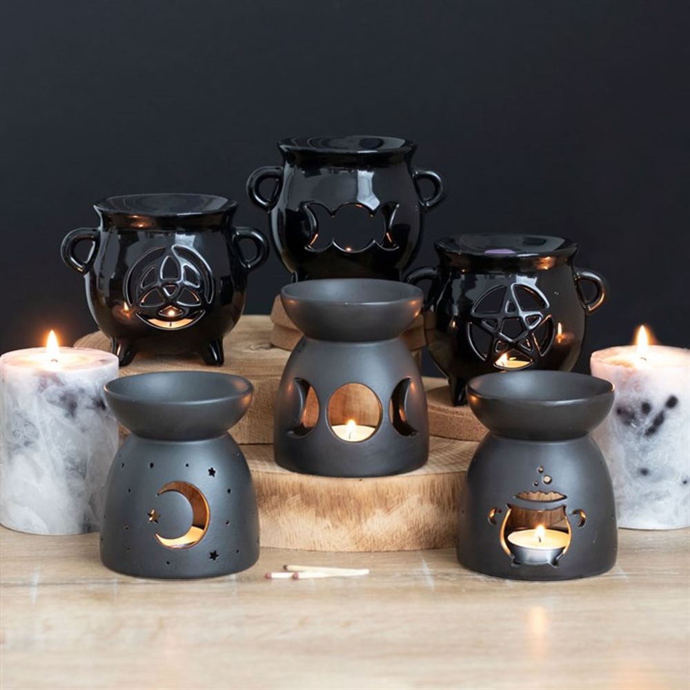 Black Triple Moon Cut Out Oil Burner N/A
