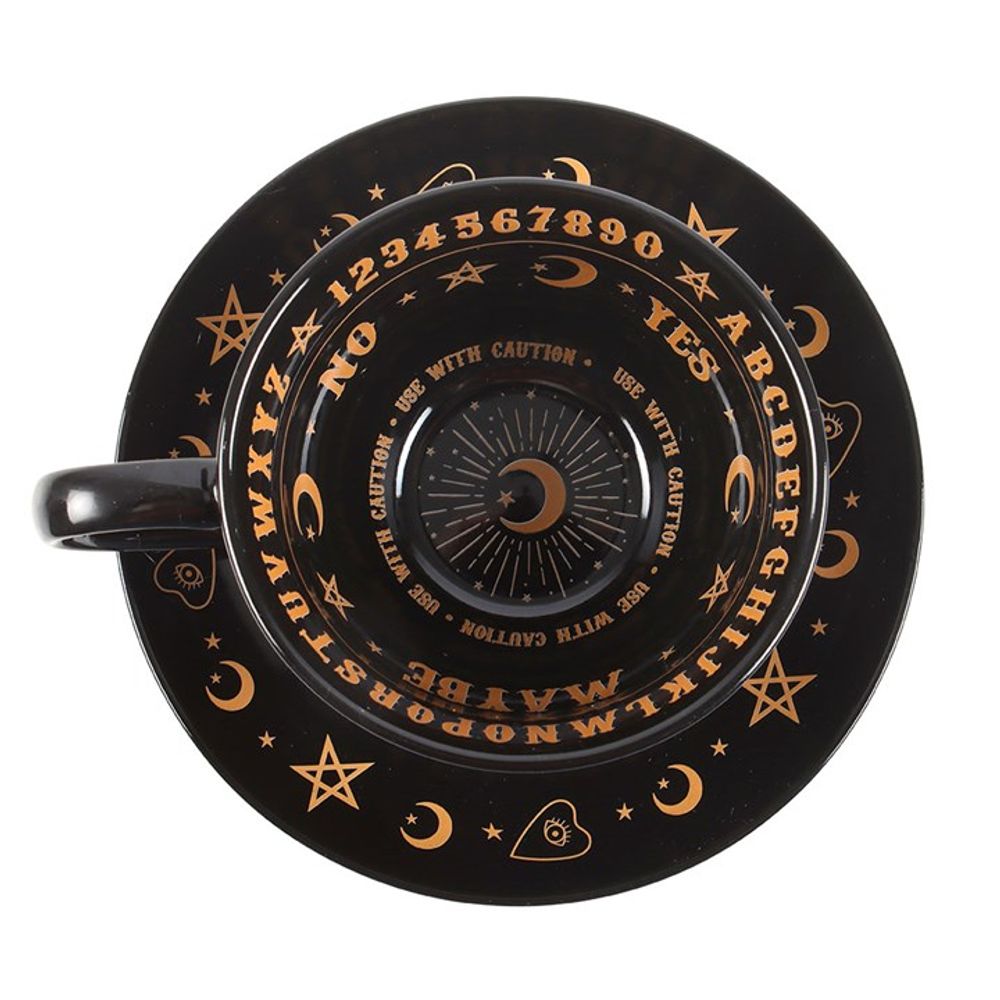 Black Talking Board Teacup and Saucer N/A