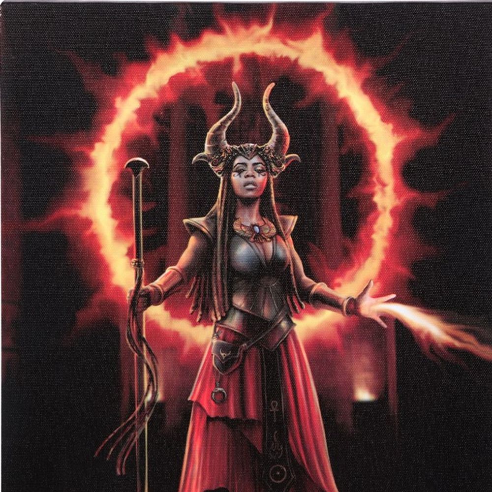 19x25cm Fire Element Sorceress Canvas Plaque by Anne Stokes N/A