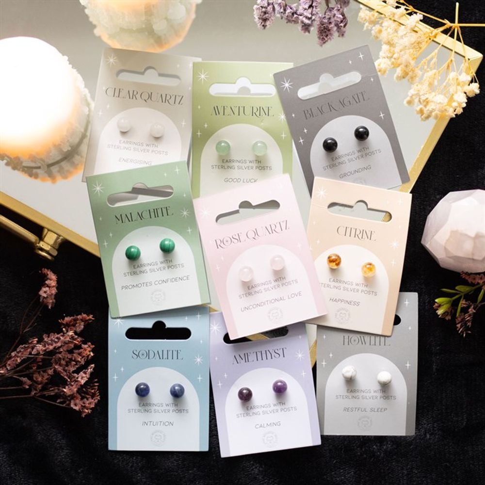 Howlite Semi Precious Crystal Earrings N/A