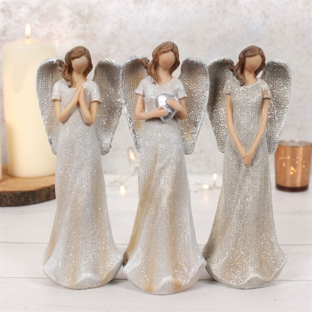 Trio of Small Glitter Angels N/A