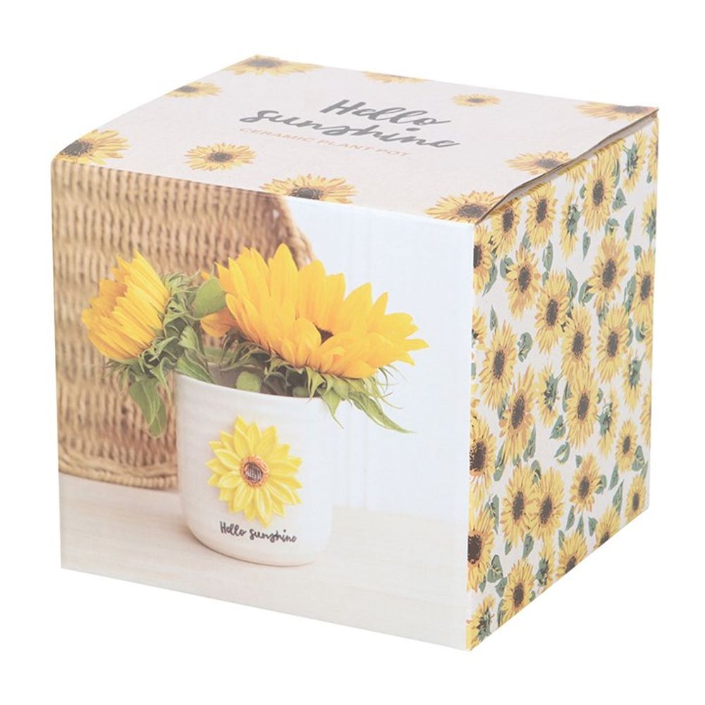 Hello Sunshine Plant Pot with 3D Sunflower N/A