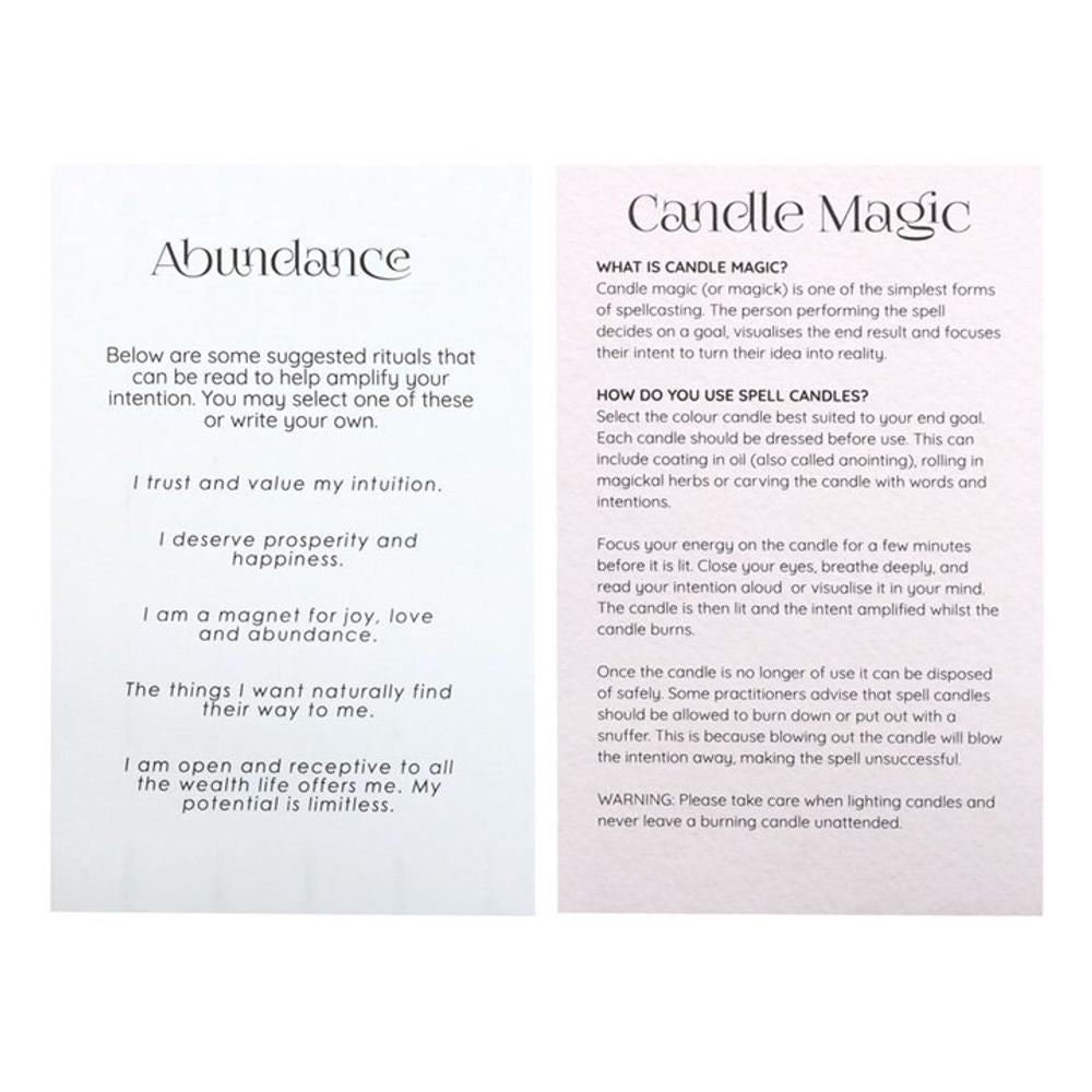 Pack of 12 Abundance Spell Candles N/A