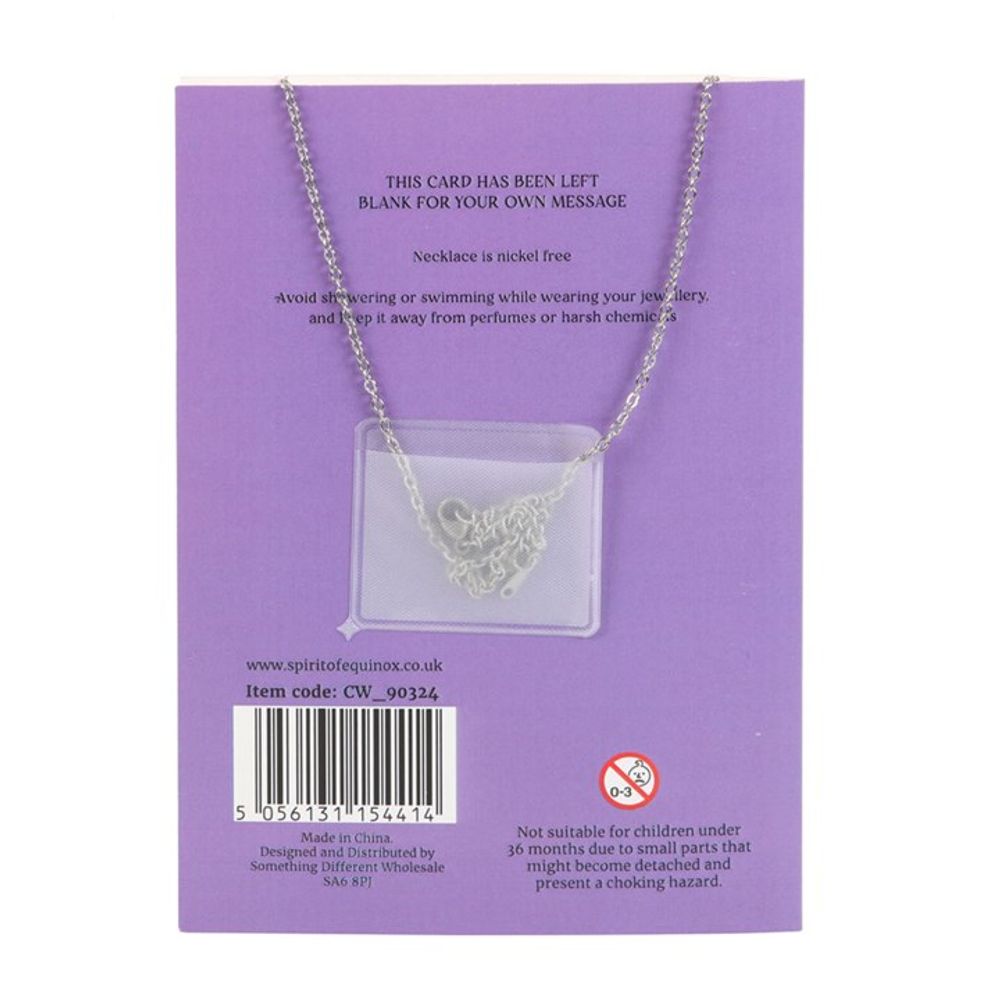 Amethyst Crystal Moon Necklace on Greeting Card N/A