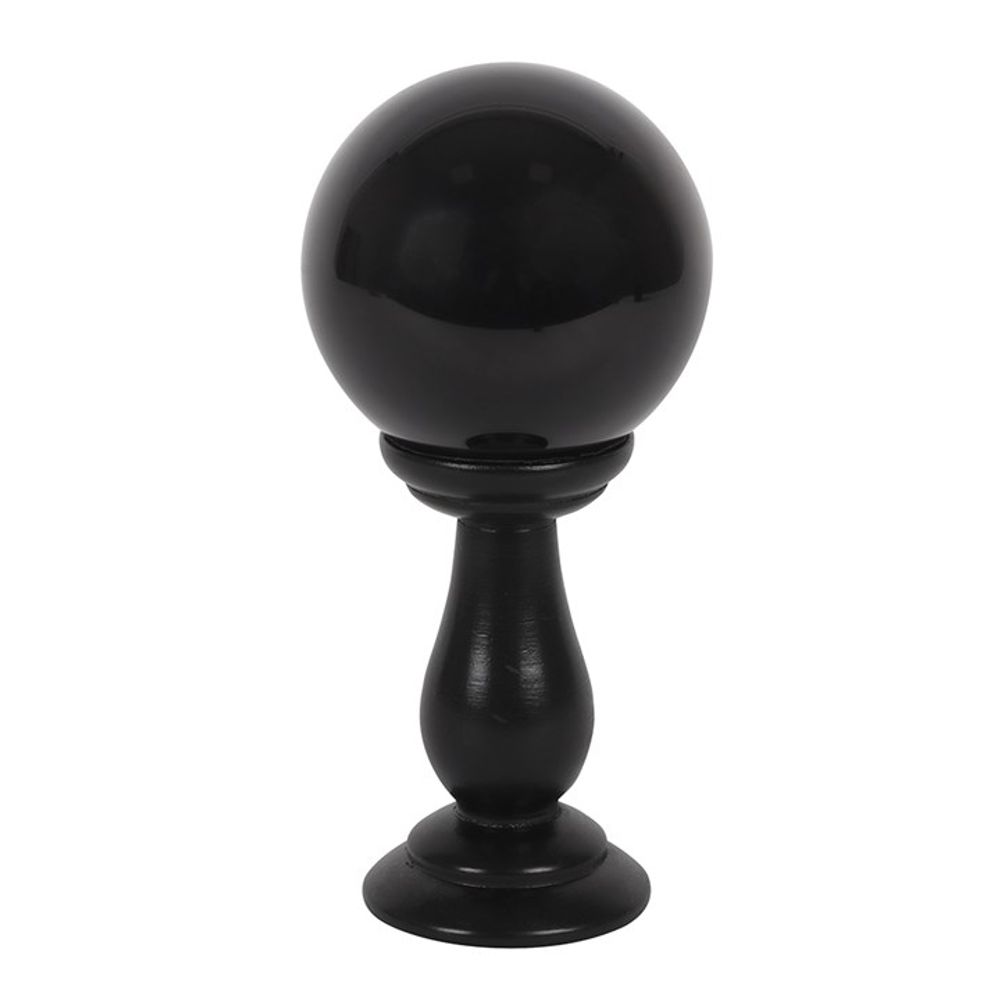 Small Black Crystal Ball on Stand N/A