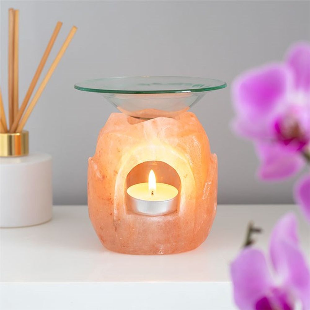 Lotus Flower Shaped Himalayan Salt Oil Burner N/A