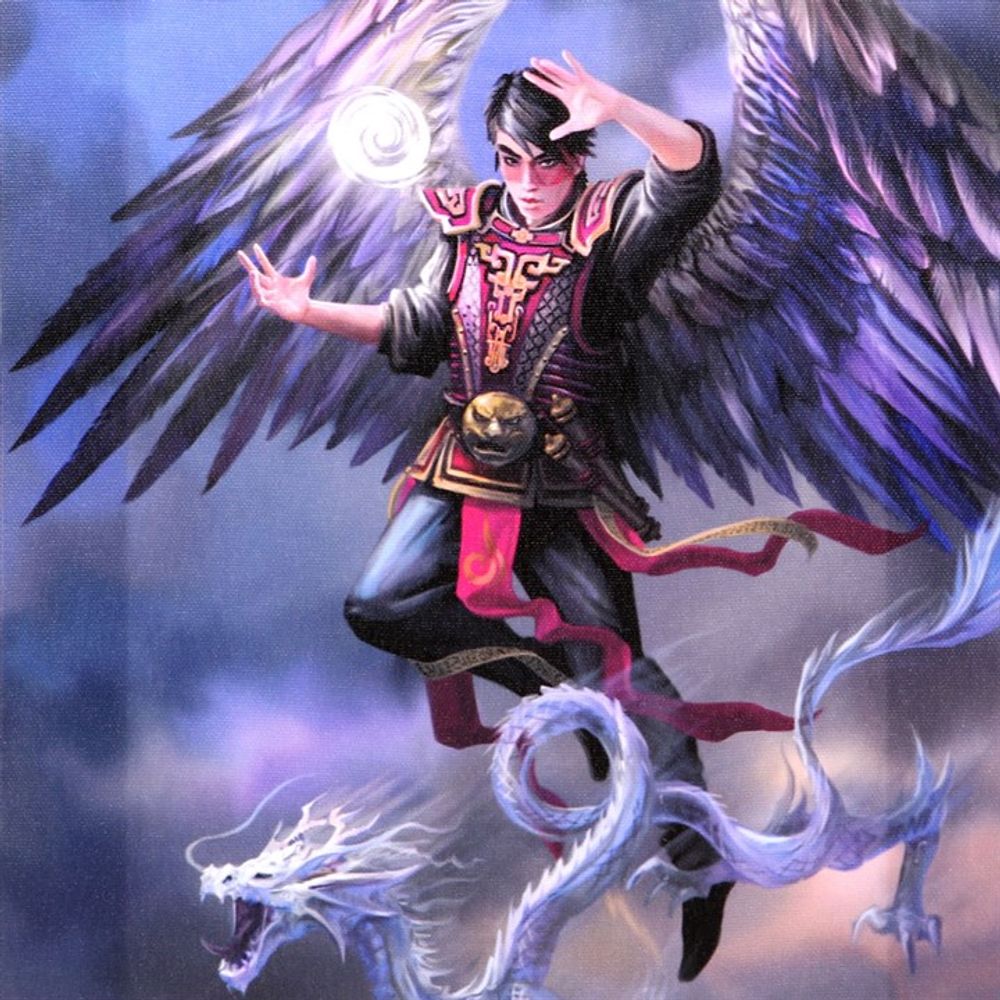 19x25cm Air Element Wizard Canvas Plaque by Anne Stokes N/A