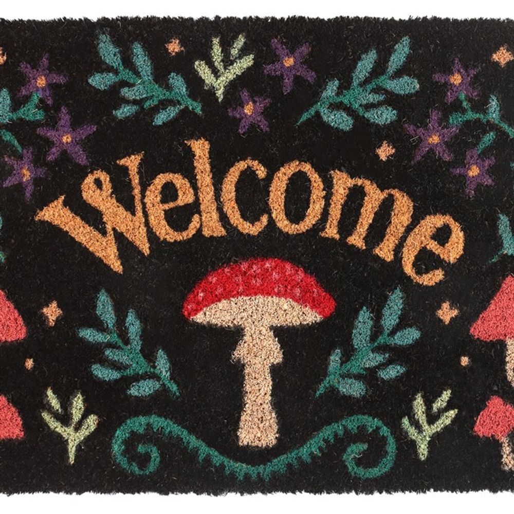 Black Mushroom Welcome Doormat N/A