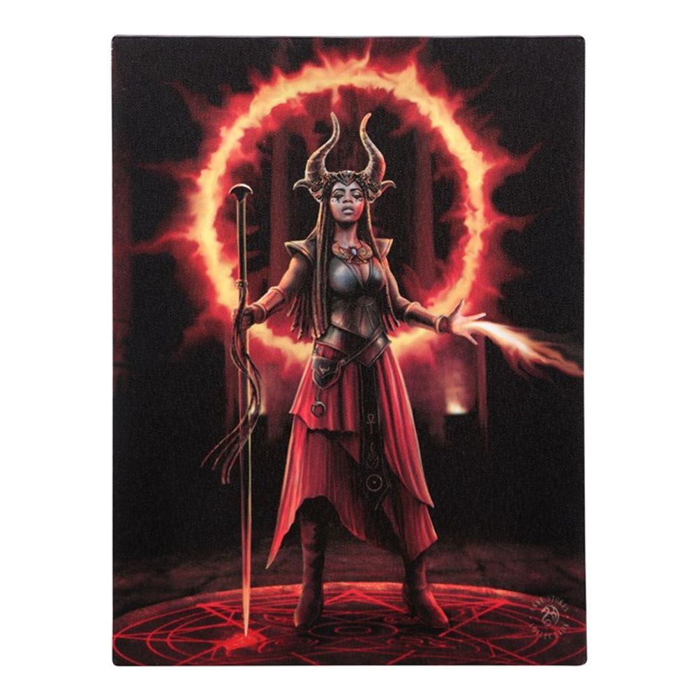 19x25cm Fire Element Sorceress Canvas Plaque by Anne Stokes N/A