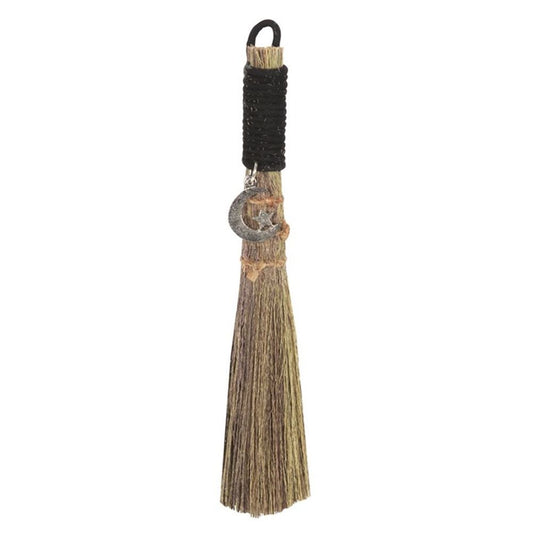 20cm Broom with Crescent Moon Charm N/A