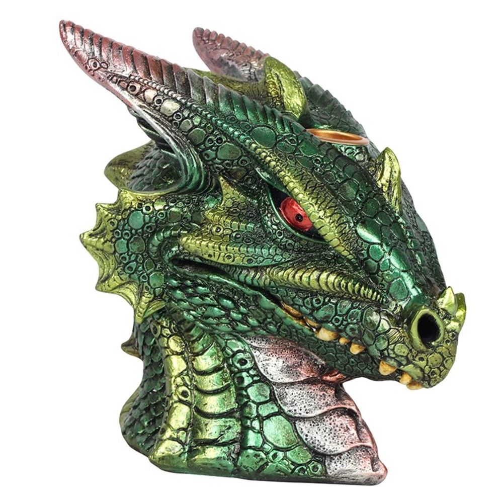 Large Green Dragon Head Backflow Incense Burner N/A